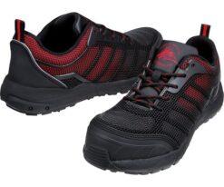 64-0989-55 Safety Shoes Lace-Up Type Black x Red 27.0 cm S6161