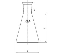 61-3628-80 Erlenmeyer Flask 50mL 19/38 3250-050-3L