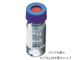 3-6159-21 Low Elution Wide Mouth Screw Cap Vial Transparent Vial + Slit No Septum Blue Cap w/100 Pieces 6904-74498