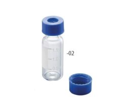 3-6159-22 Low Elution Wide Mouth Screw Cap Vial Transparent Vial + Slit with Septum Blue Cap Pack of 100 6904-74499