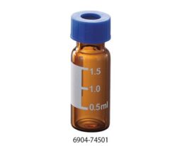 3-6159-24 Low Elution Wide Mouth Screw Cap Vial Brown Vial + Slit with Septum Blue Cap Pack of 100 6904-74501