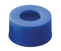 3-6159-33 Low Elution Wide Mouth Screw Cap Vial Slit w/Septum Blue Cap Pack of 100 6904-50000