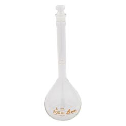1-8564-09-20 Volumetric Flask White 500 mL with Calibration Certificate
