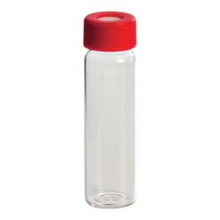 4-4813-03 TOC Vial Bottle Unwashed Transparent Vial + Red Cap (w/Septum) 72 Pieces 1112-40mLT