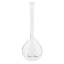 1-8564-11-56 Volumetric Flask White 2000 mL with English Calibration Certificate
