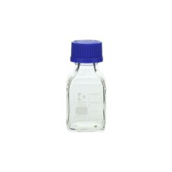 1-8870-09 Screw-Top Bottle Square White (DURAN(R)) with Blue Cap 100mL 017230-100