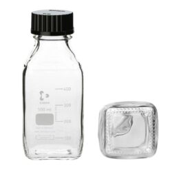 1-8870-07 Screw-Top Bottle Square White (DURAN(R)) with Black Cap 500mL 017230-500