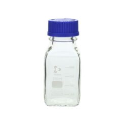 1-8870-10 Screw-Top Bottle Square White (DURAN(R)) with Blue Cap 250mL 017230-250