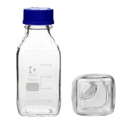 1-8870-11 Screw-Top Bottle Square White (DURAN(R)) with Blue Cap 500mL 017230-500
