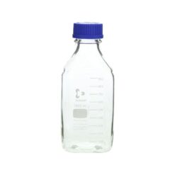 1-8870-12 Screw-Top Bottle Square White (DURAN(R)) with Blue Cap 1000mL 017230-1000