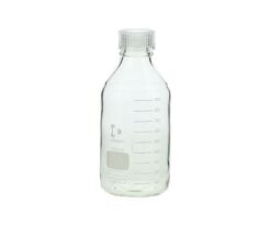 2-035-01 Screw-Top Bottle Round White (DURAN(R)) with Clear Cap 50mL