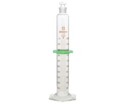 1-1960-07-56 Graduated Cylinder with Plug CustomA 200mL with English Calibration Certificate