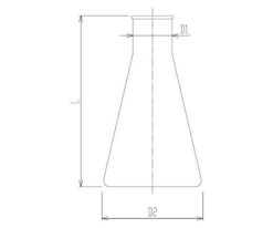 64-5087-10 Quartz Erlenmeyer Flask with Rim 3000 mL 1120-3000