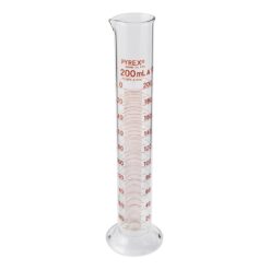 62-4865-22-56 PYREXR JIS Graduated Cylinder 200mL with English Calibration Certificate 3022JIS-200