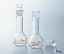 1-8566-01-20 Short Volumetric Flask White 50 mL with Calibration Certificate