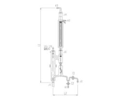 62-2109-23 Horizontal Automatic Recirculator (Double Tube Condenser Type) Glass Cock 3550-4LC-D
