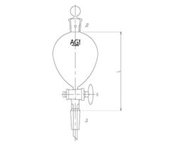 61-0186-38 Sphere Separatory Funnel with Sliding Glass Cock 500mL 3716-500-4L