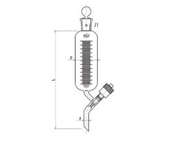 61-0186-95 Cylindrical Dropping Funnel Needle Valve 50mL 3730-50N