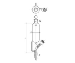 61-0187-29 Cylindrical Funnel with Sliding Needle Valve 200mL 3734-200N-3L