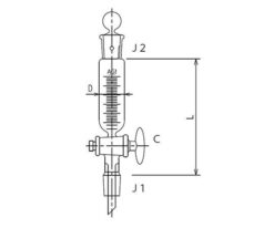 61-0187-41 Cylindrical Dropping Funnel with Sliding Glass Cock 200mL 3736-200-3L