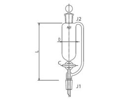 61-0187-67 Semi-Micro Balance Type Separatory Funnel Glass Cock 25mL 3740-25-1M