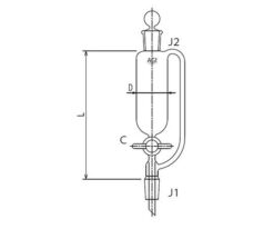 61-0187-80 Semi-Micro Balance Type Separatory Funnel PTFE Cock 30mL 3742-30-1M