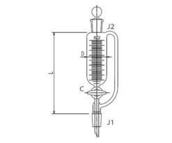 61-0187-90 Semi-Micro Balance Type Dropping Funnel Glass Cock 20mL 3744-20-1M
