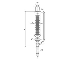 61-0187-99 Balance Type Dropping Funnel Glass Cock 1000mL 3744-1000-4L