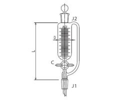 61-0188-03 Semi-Micro Balance Type Dropping Funnel PTFE Cock 20mL 3746-20-1M