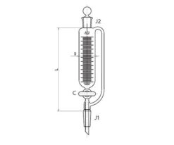 61-0188-09 Balance Type Dropping Funnel PTFE Cock 200mL 3746-200-3L