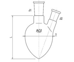61-3627-79 2 Neck Pear-Shaped Flask 500mL 29/42 24/40 3232-500-5L4L