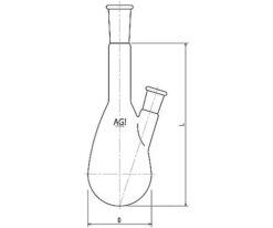 61-3625-45 Side-Arm Kjeldahl Flask 500mL 24/40 15/35 3214-500-4L2L
