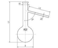 61-3629-80 Side-Arm Flask with Rim 100mL 3320-100