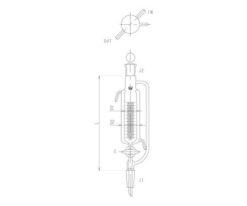 62-2111-05 Double Tube Equilibrium Drop Funnel Glass Cock 50 mL 3744-50J-3L