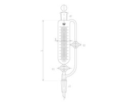 62-2111-09 Drop Funnel Glass Cock with Equilibrium Type Tap 30 mL 3745-30-3L