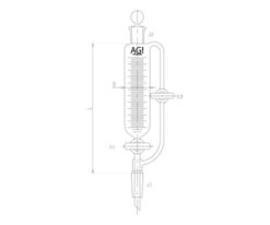 62-2111-15 Equilibrium Type with Tap, Drop, Funnel, PTFE, Tap, 30 mL 3747-30-3L