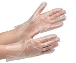 62-0947-73 Disposable Emboss Polyethylene Gloves L (100pcs) VERTE-510N-L