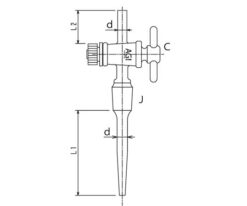 65-1837-81 Capillary Tube with PTFE Tap for Round Flask Applicable capacity 25 mL 3390-1M-45