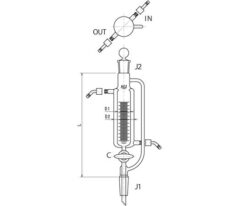 65-2345-82 Double Tube Equilibrium Dropping Funnel Glass Cock Water Connector Type 300 mL 3744-300J-4L-W