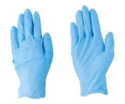 62-8754-78 Nitrile Disposable Gloves Blue Powder Free 100 Pieces S Size 2041-S