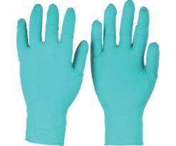 62-8833-67 Nitrile Rubber Disposable Gloves Powder Free Green M Size 100 Pieces 92-600-8
