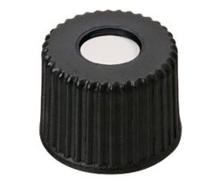 3-9526-18 Auto Sampler Vials, Black Cap + Septum (PTFE/Silicon), 100 Pieces 9003484