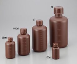 2-5076-03-77 Narrow Mouth Round Light Shielding Bottle SCC (Brown) 500mL 2 Pieces x 5 Bags