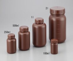 2-5077-01-77 Wide Mouth Round Light Shielding Bottle SCC (Brown) 100mL 5 Pieces x 2 Bags