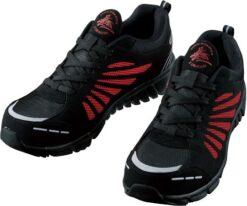 64-0987-63 Safety Shoes Lace-Up Type Black x Red 25.0 cm S4161