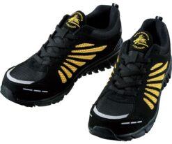 64-0987-74 Safety Shoes Lace-Up Type Black x Yellow 28.0 cm S4161