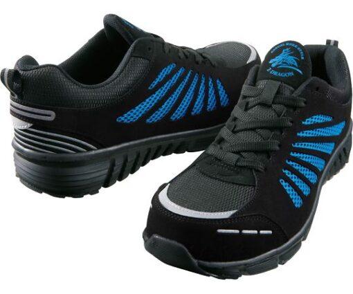 64-0987-75 Safety Shoes Lace-Up Type Black x Blue 25.0 cm S4161